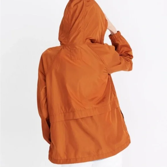 Madewell Raincheck Packable Raincoat L Orange - Picture 9 of 10